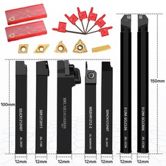 Indexable Lathe Turning Tool 21Pcs Kit 1/2” 12mm Shank 7Pcs Carbide Turning …