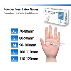 5mil White Latex Gloves, Disposable Powder-Free, Heavy Duty Food Safe Gloves