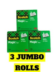 Scotch Magic Tape Refill 3 Rolls, 3/4″ x 1500″ per Roll Original Matte Finish