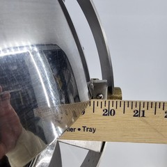 Vintage Chrome Round Roll Top Full Size 20” Chafer Chafing Dish Brass Handle