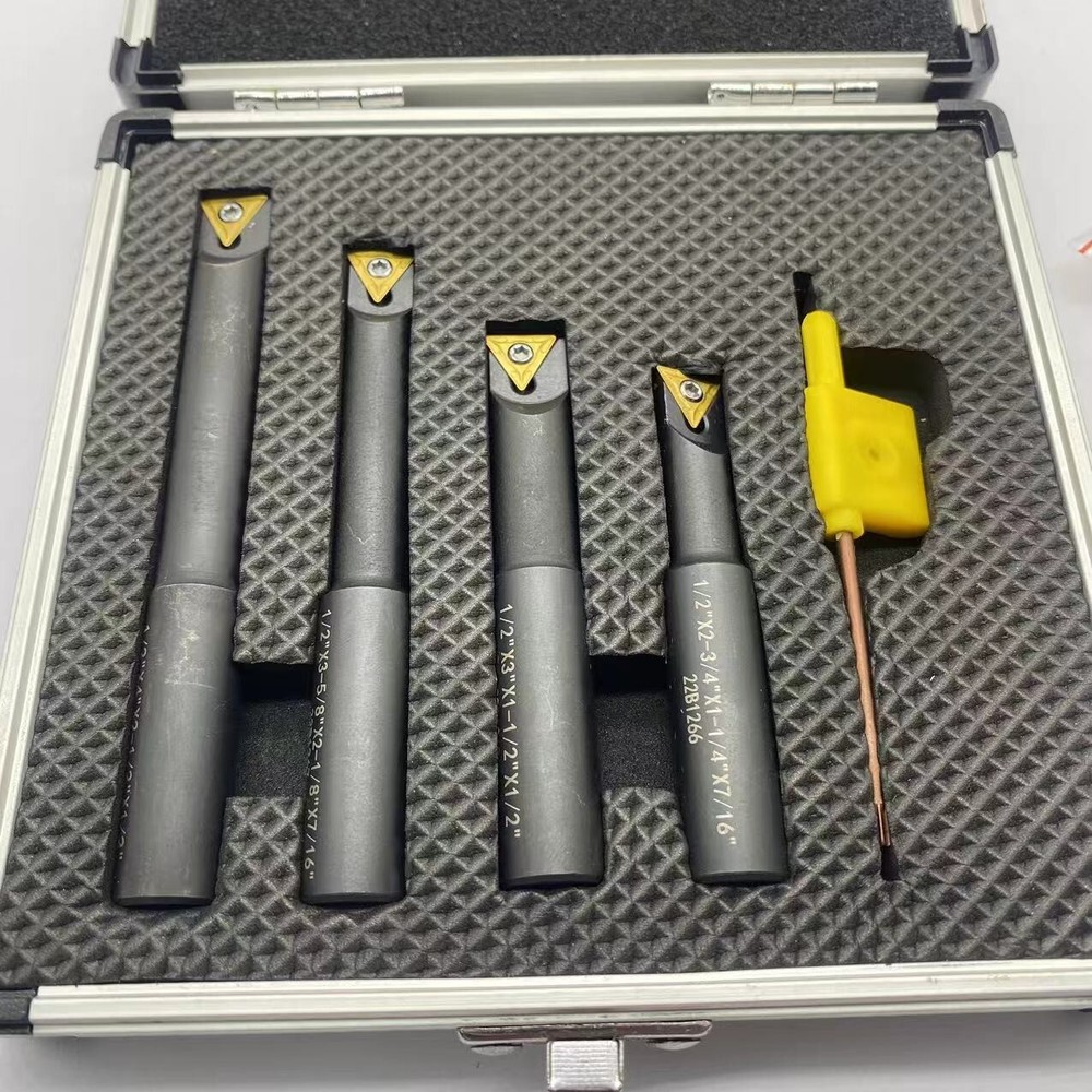 1/2″ Indexable Boring Bar Set Lathe Round Shank Bars For TCMT Insert 4PCS set