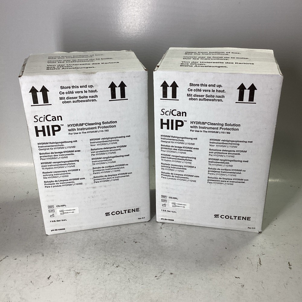 Case of 2 SCICAN CS-HIPL Hydrim Cleaning Solution Instrument Protection 1 Gal