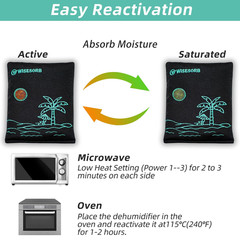500G X 2Pcs Rechargeable Desiccant Packs, Reusable Car Dehumidifier, Microwave R