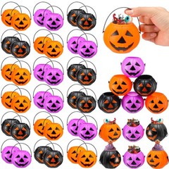 Lallisa 50 Halloween Mini Pumpkin 2.4 x inches, Orange, Black, Purple