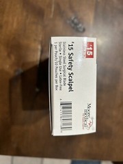 Disposable Safety Scalpel Sterile # 15 Stainless Steel with Handle Box of 10