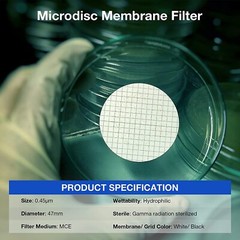 Mixed Cellulose Ester Grid MCE Membrane Filter 47mm 0.45um 1000Pack Hydrophilic