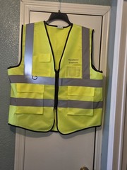 10-pack Hi-Vis Yellow Gray Reflective Safety Vest Zip Front Warehouse Employee