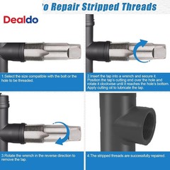 5-Piece NPT Pipe Tap Set, NPT Tap and Die Set with 1/8″, 1/4″, 3/8″, 1/2″ and 3/