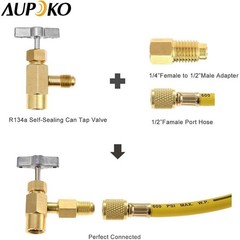 Self-Sealing Can Tap with Tank Adapter and Size: R134A Self-Sealing Can Tap