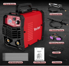 Soldadora compacta 200A 110V, inverter IGBT, portátil con 20 electrodos y gafas,