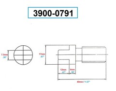 VERTEX M12 X 1.75 TANG SCREW FOR MT3 DRAW BARS (3900-0791)