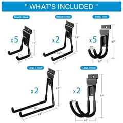 16 Pack Heavy Duty Slatwall Hooks – Garage Storage Accessories, Wall Hangers