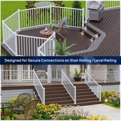 Deck Railing Bracket Connector 4 Pack White Adjustable Outdoor Textured Finish