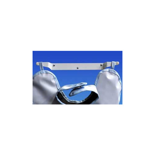 Palmero 31 Economy Lead Apron Hanger White Coated Stainless Steel 15″ x 2″