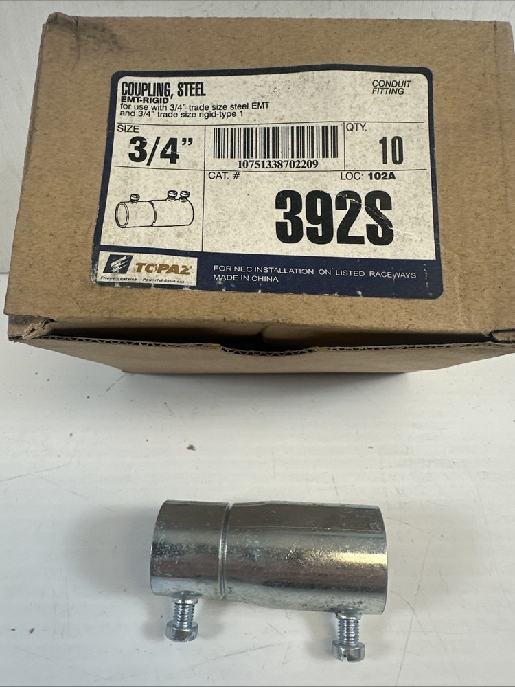 10 – 3/4″ Rigid to 3/4″ EMT Conduit Adapter Reducer Coupling Set Screw Steel