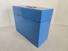 Versa Personal File Model 55 Blue Metal File Box w/ Key FREE SHIPPING
