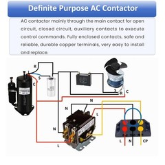 1-Pole 30 Amp 24V AC Contactor HVAC Air Conditioner Condenser Motor Relay
