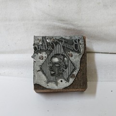 Vintage 1920s Art Deco “Beauty Culture” Flapper Girl Letterpress Printing Block