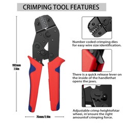 SN-58B Ratchet Crimping Tool 0.25-1.5mm² Terminal Connectors Wire Crimper Plier