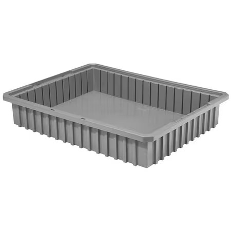 Akro-Mils 33224Grey Industrial Grade Polymer, Divider Box, Gray, 22 3/8 In L, 4
