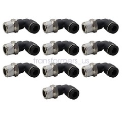 (Qty10) 1/4″ OD Tube X 1/4″ NPT Pneumatic Elbow, Push To Connect Air Fitting
