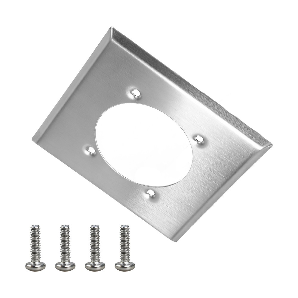 Single Hole Outlet Cover Wall Plate 2 Gang +4 Screws for Hubbell 14-50R HBL9450A