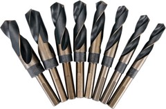 8 PCS HSS Cobalt Silver and Deming Drill Bits Set Large Size 9/16 inch to 1 inch