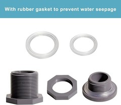 Secure and Easy-to-Install 3/4 Inch PVC Bulkhead Adapters Set of 3 with Plugs
