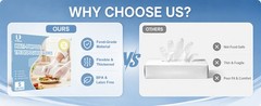 100 PCS Disposable TPE Gloves – Clear/White Plastic, Food Safe, Latex-Free,