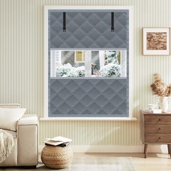 Winter Visible Insulated Window Curtain 47″x63″, Oxford Cloth Thermal Insulat…