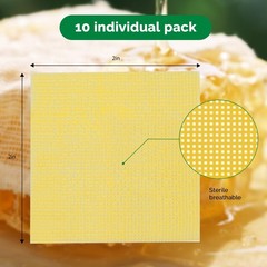 Greetmed Honey Gauze Dressing 2″ x 2″ Sterile Wound Care – Pack of 10