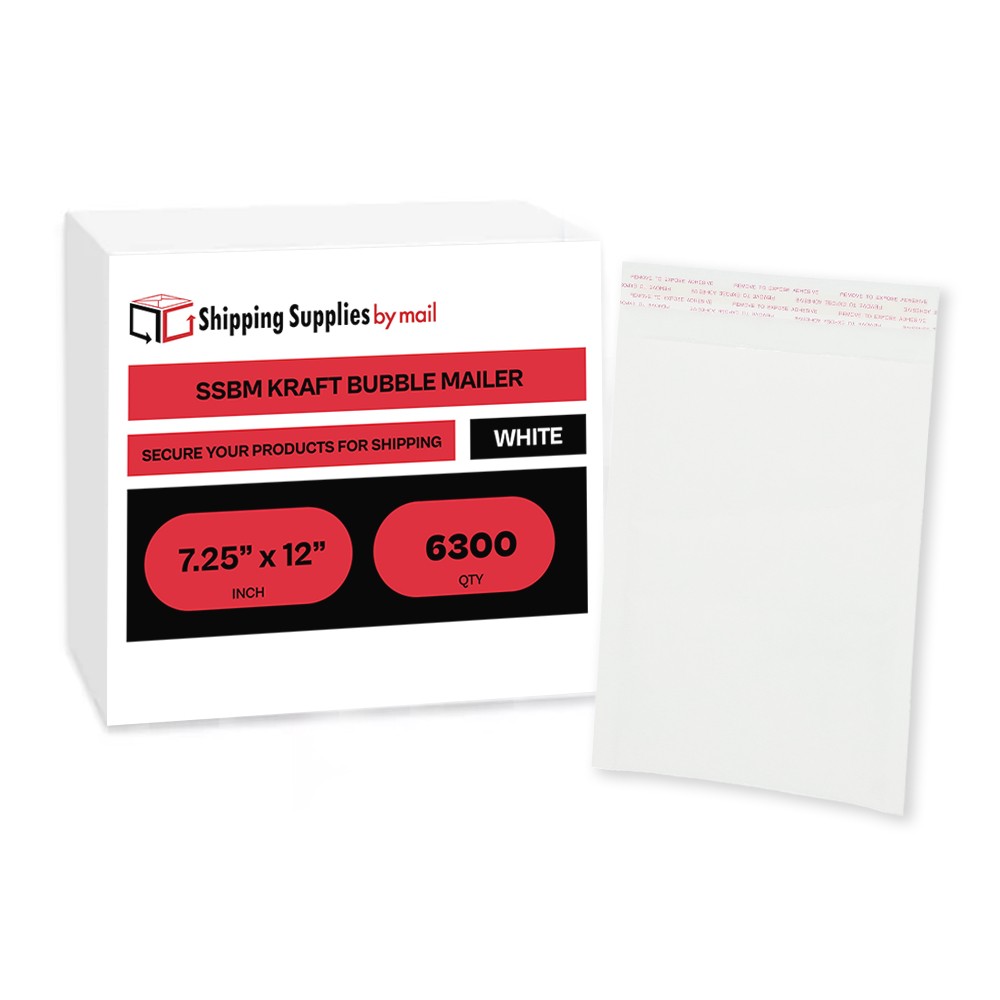 7.25″x12″ White Kraft Bubble Padded Mailers 7.25 x 12 Mailing Envelopes 6300