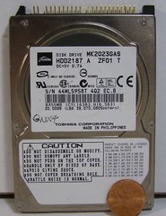 TOSHIBA MODEL: HDD2189 20GB LAPTOP HARD DRIVE