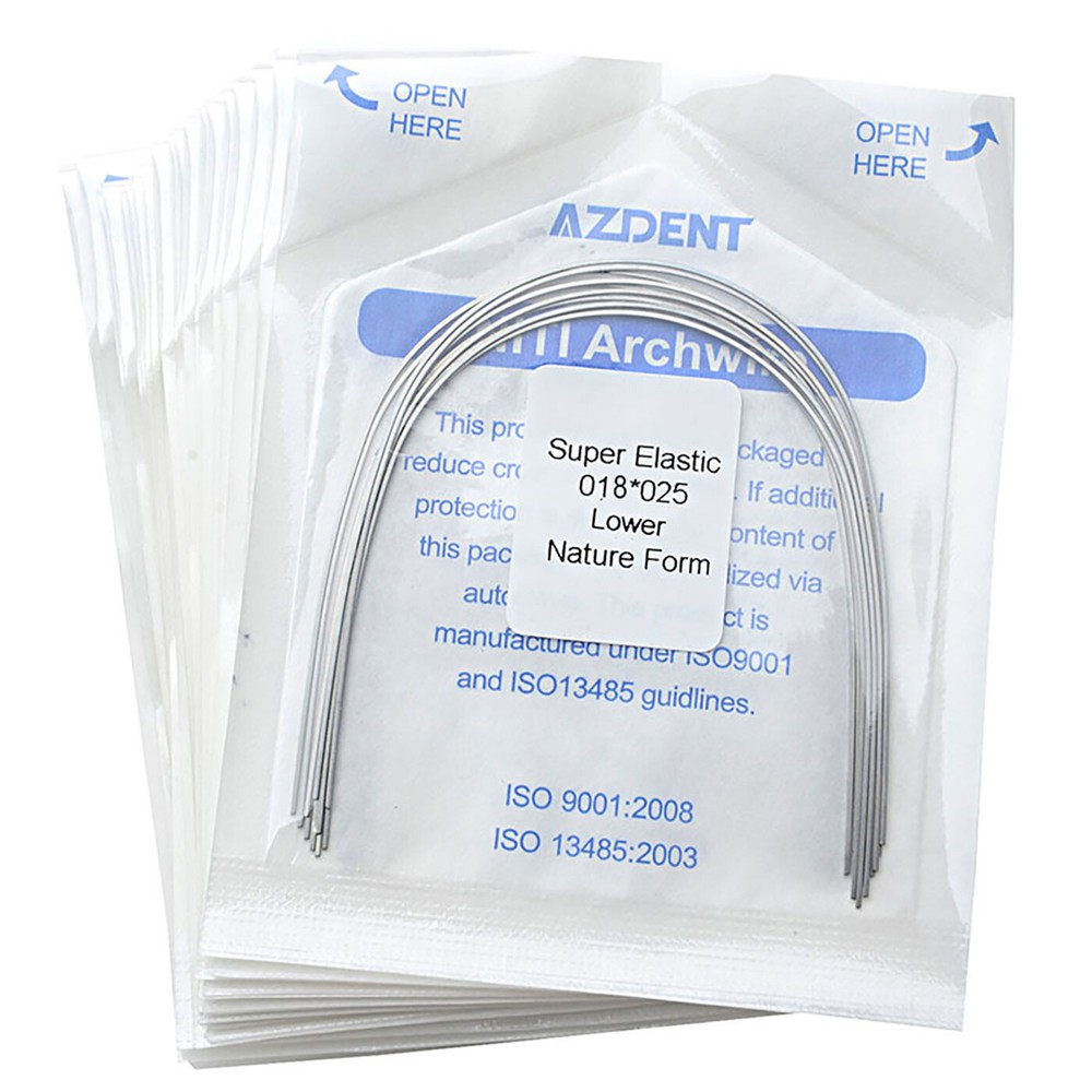 AZDENT Dental Orthodontic Super Elastic Niti Rectangular Arch Wire Ovoid/Nature
