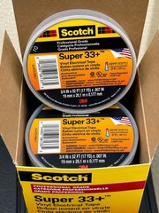 Scotch 3M Super 33+ Vinyl Electrical Tape (06133), 4 BOXES (40 ROLLS) Black