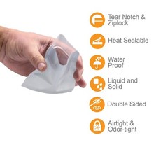 3″ x 4″ Gram Mylar Barrier Bags White Clear Front Resealable Storage – 100 Count