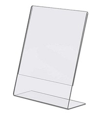 Dazzling Displays Clear Acrylic Slanted Sign Holder 8.5 x 11 – clear
