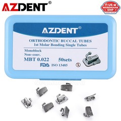 50Sets AZDENT Dental Orthodontic Buccal Tubes 1st Molar Tube MBT 022 Bondable