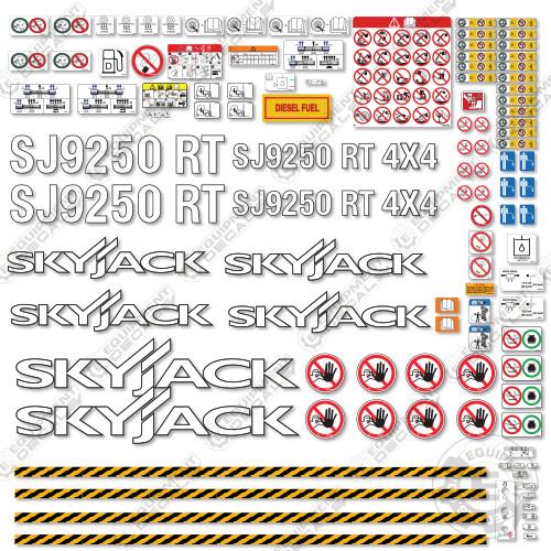 Fits SkyJack SJ9250RT Decal Kit Scissor Lift Replacement Stickers – 3M Vinyl!