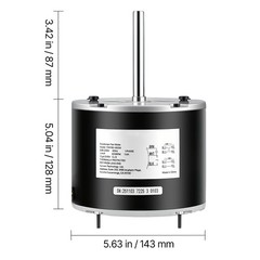Uimoso Condenser Fan Motor with Capacitor 1/4HP 825RPM 208-230V Dual Rotation