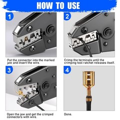 Crimping Tool for Non-Insulated Open Barrel Terminals-AWG AWG 20-10, Blue