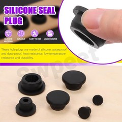 51 Pcs 6 Sizes 8.3/10/15/19/21/26mm Silicone Rubber Hole Plug Kit, T-Shaped