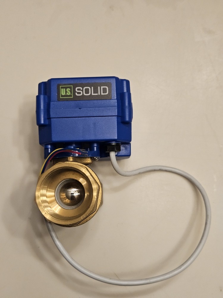 U.S. Solid Motorized Ball Valve 1in Standard Port Brass 9-24V NC Auto Return Ope