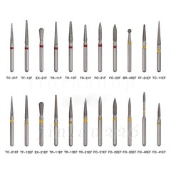100 Types Dental FG Diamond Burs For High Speed Handpiece Friction Grip 50pcs