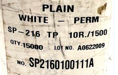 Plain White Perm SP-216 TP 10R./1500 SP2160100111A 15,000