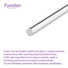 DMiotech 2 Pack 1/4 Inch x 10inch Acrylic Round Rod Solid 1/4″ x 10″, Clear