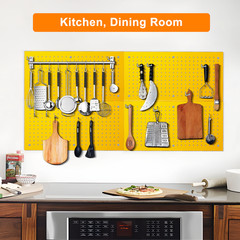4 Pack Metal Pegboard Panels 24″ x 12″ Heavy Duty Steel Pegboard Wall Organizer