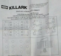 KILLARK B7BLB3000 CIRCUIT BREAKER HANDLE FOR FOR B7L & B7P ENCLOSURE NEW IN BOX