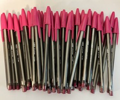 Lot of 50 PINK Bic Cristal Ballpoint Pens 1.6mm, Xtra-Bold, SALE PRICE!!