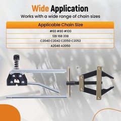 60-100 Roller Chain Connecting Puller Holder+Detacher Breaker Cutter Kit
